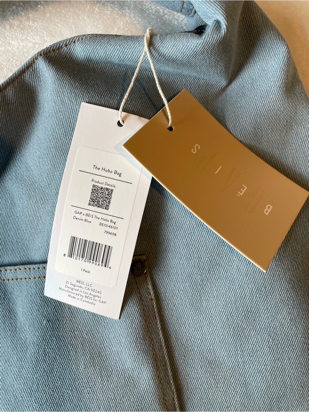 GAP x BEIS The Hobo Bag - Denim Blue - Picture 6 of 12